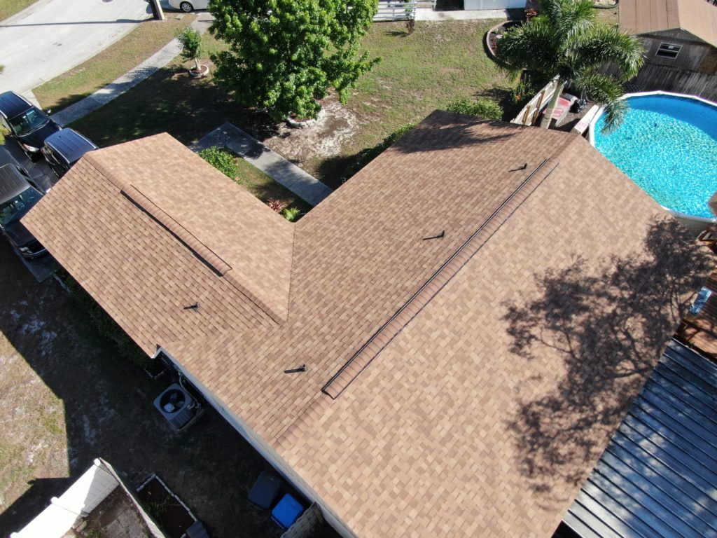 new shingle roof on a Florida home