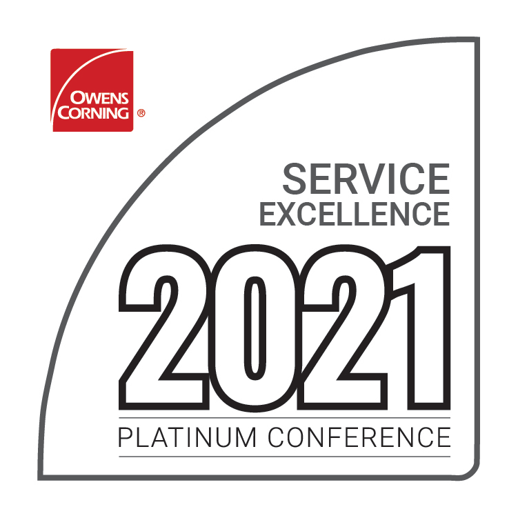 Owens Corning 2021 Service Excellence Award
