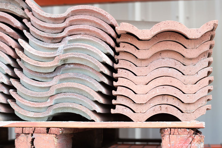 stacked roof tiles
