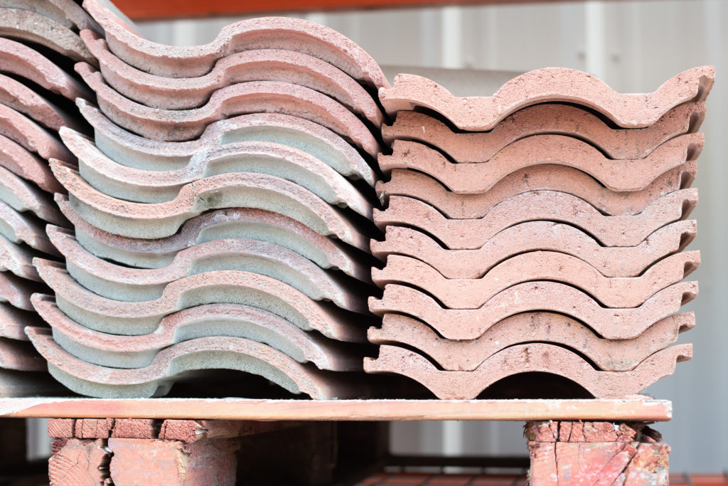 stacks of clay tiles