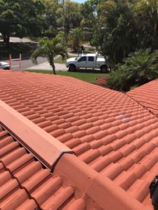 new tile roof replacement on a house
