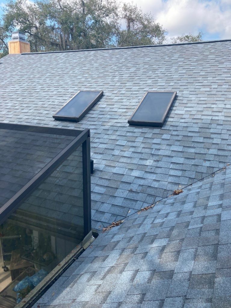 new skylights on a shingle replacement roof in Central Florida