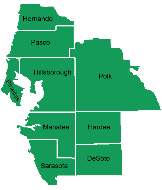 map of counties served