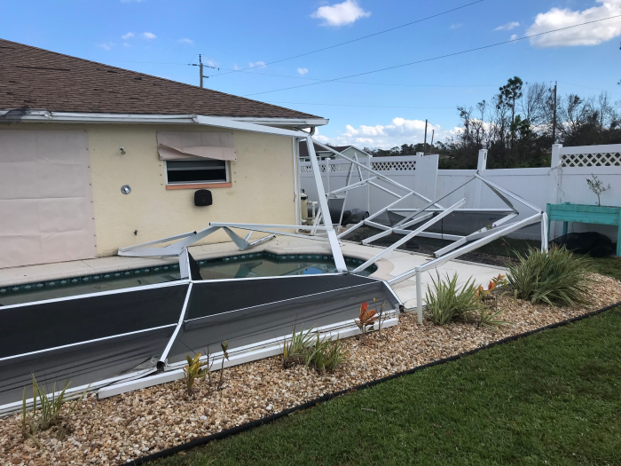 Roof and exterior damage on a residential home in Clearwater